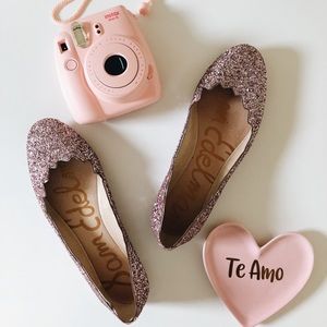 Sam Edelman Pink Glitter Flats